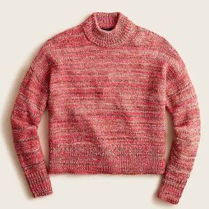 NWT J. Crew Raspberry Space Dyed Chunky Mock Neck Sweater Medium